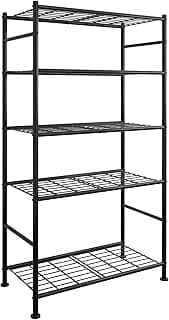 Sakugi Storage Shelves - 5 Tier Shelf Organizer, Heavy Duty Garage Shelving Unit with Leveling Feet, Stable Metal Shelves Organizer for Pan...